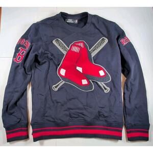 Pro Standard Boston Red Sox Mash Up Rib Fleece Crewneck Sweatshirt Navy Men’s M